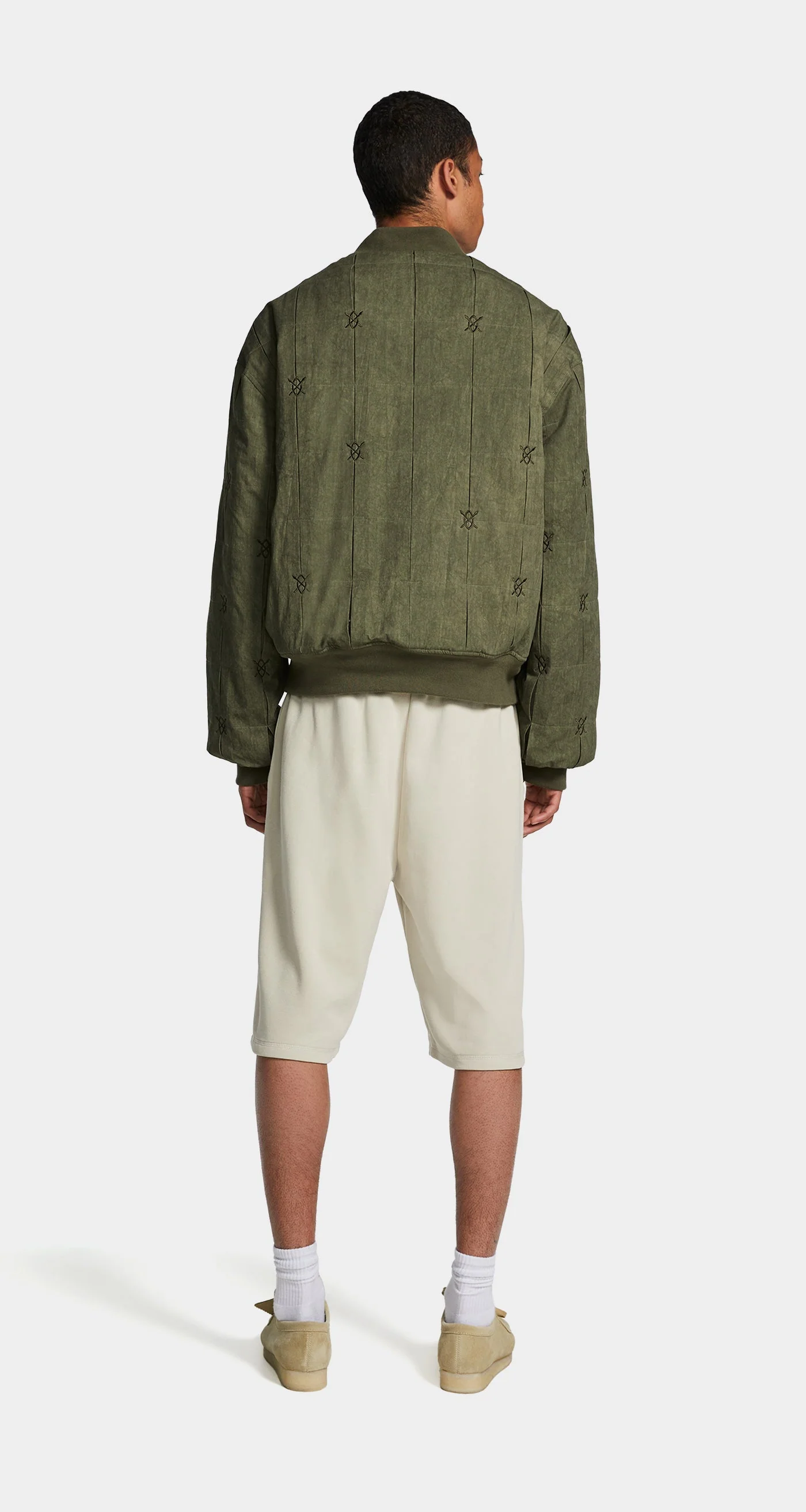 Army Green Rasal Bomber Jacket - Image 5