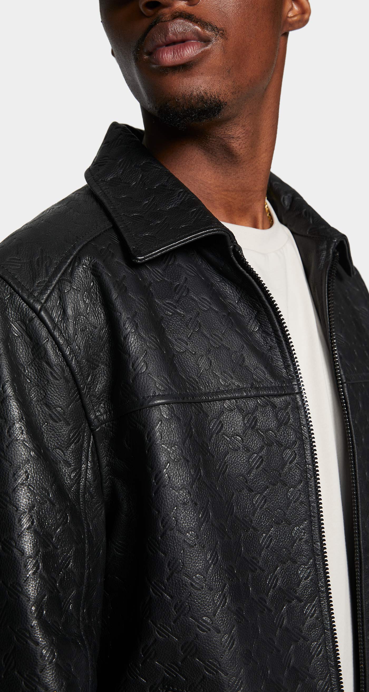 Black Silence Monogram Leather Jacket - Image 5