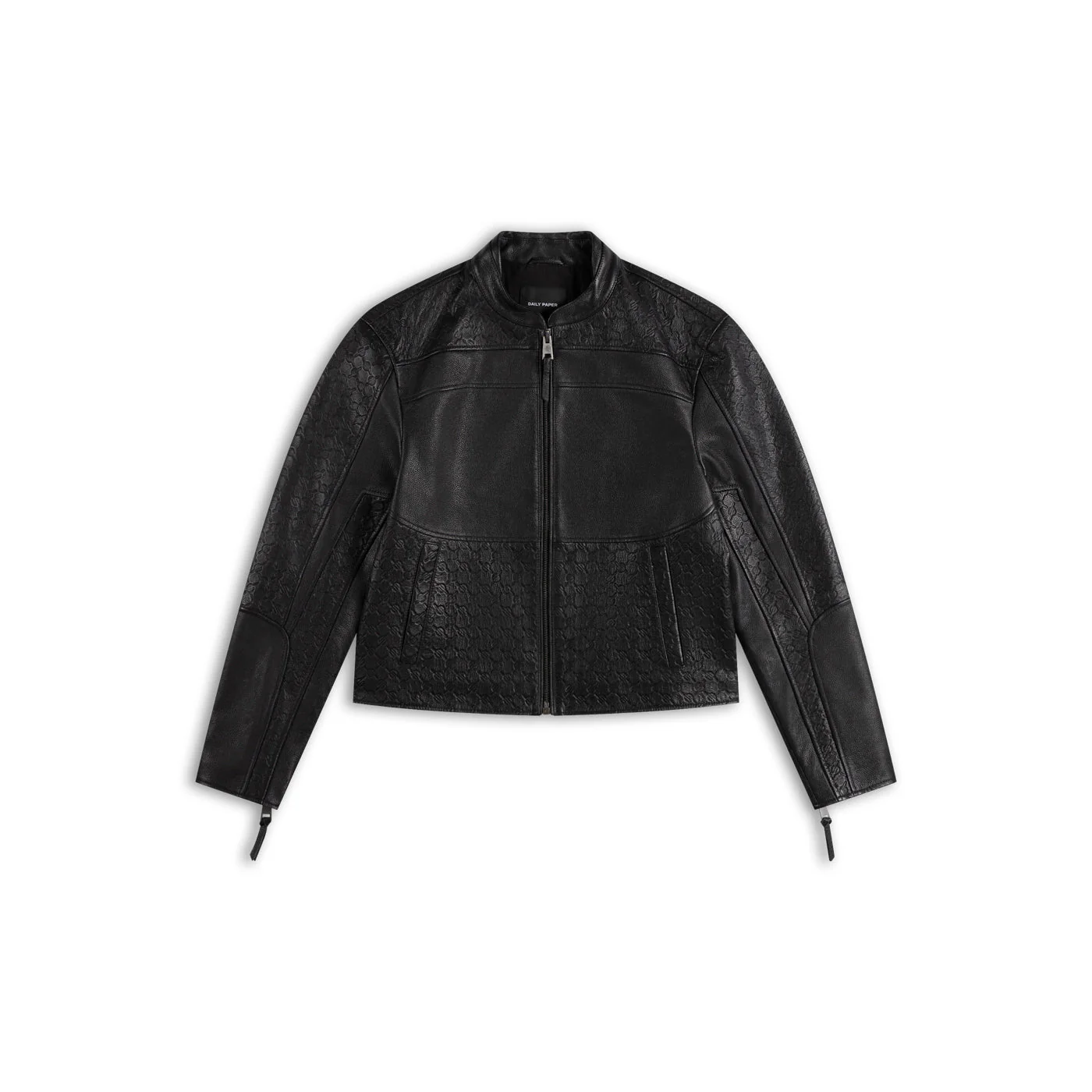 Black Structured Leather Jacket - Image 5