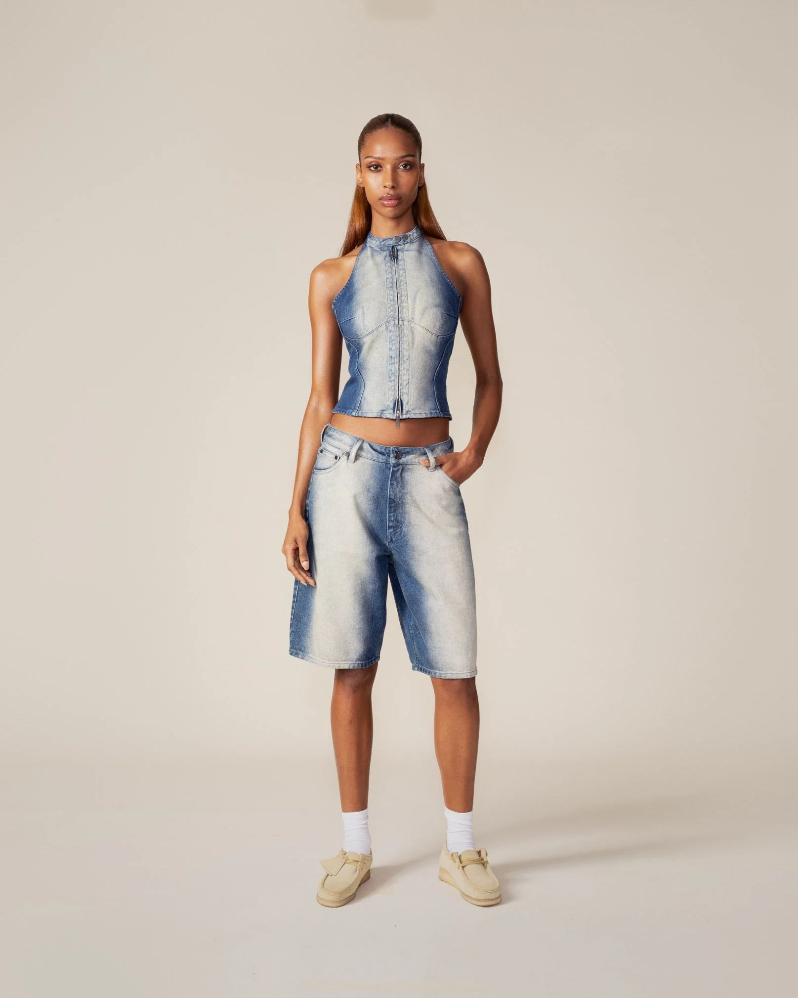 Bleached Denim Blue Top - Image 4