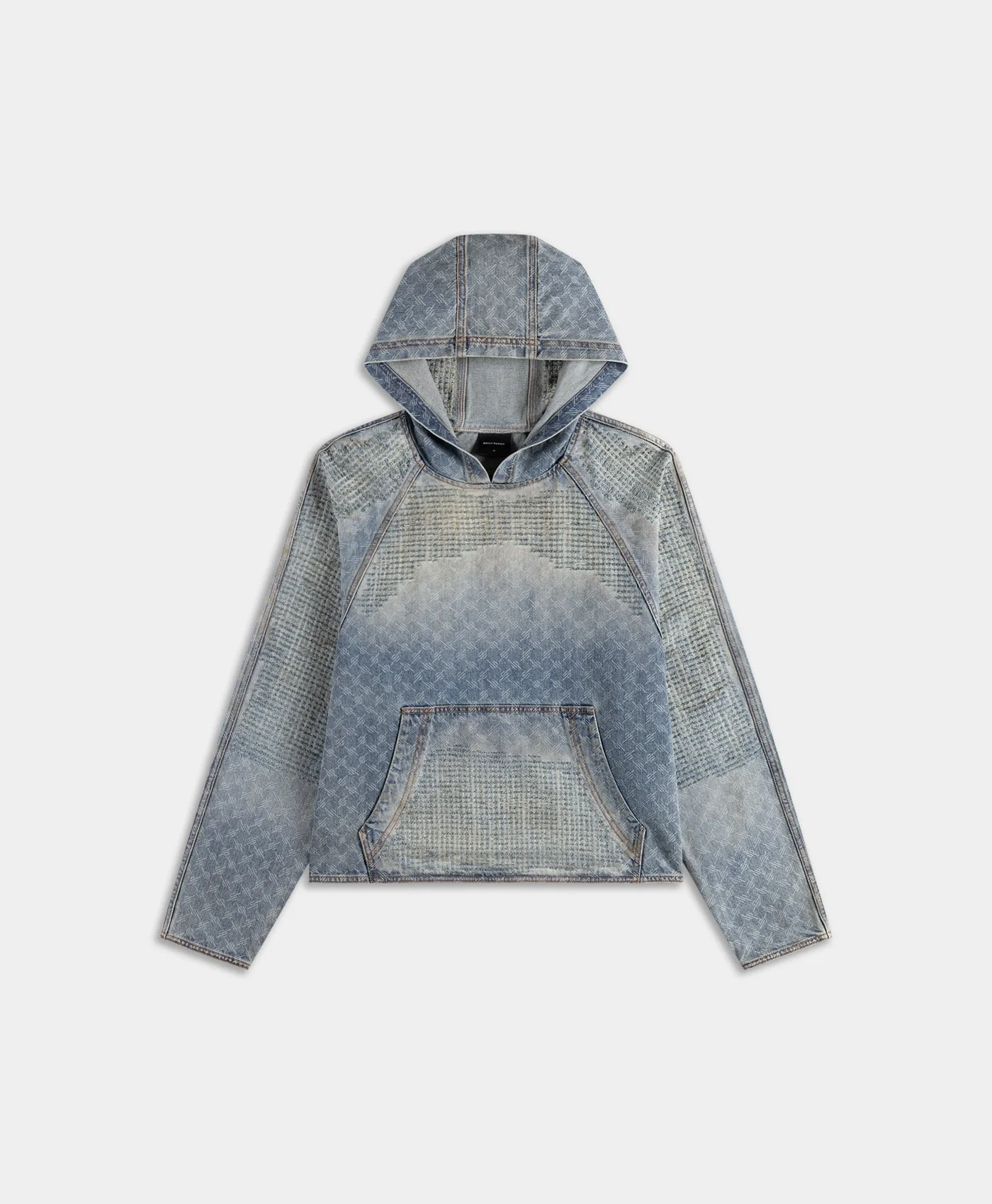 Blue Destroyed Denim Hoodie