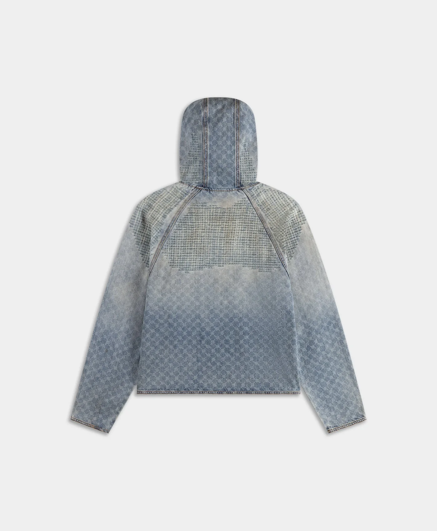 Blue Destroyed Denim Hoodie - Image 2