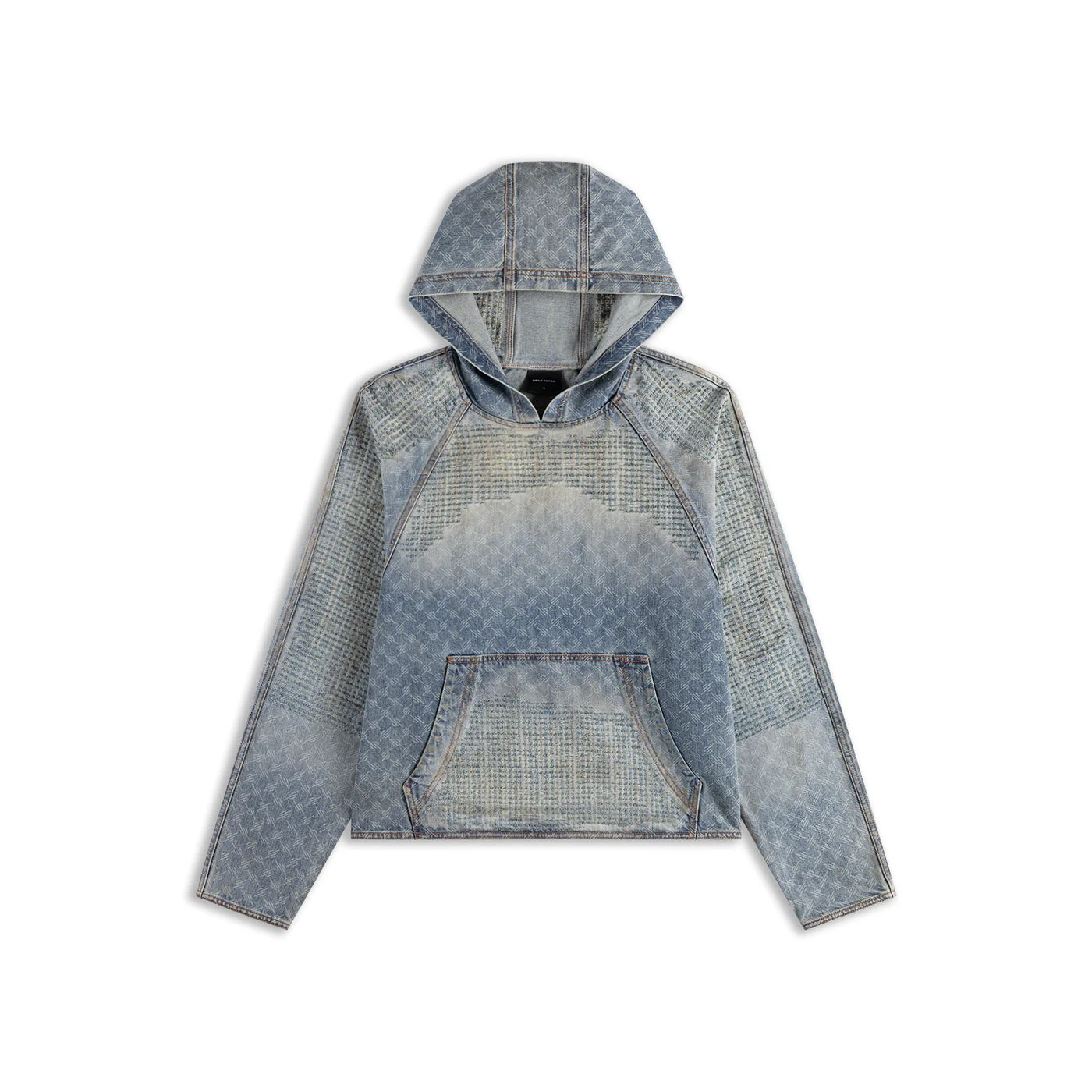 Blue Destroyed Denim Hoodie - Image 4