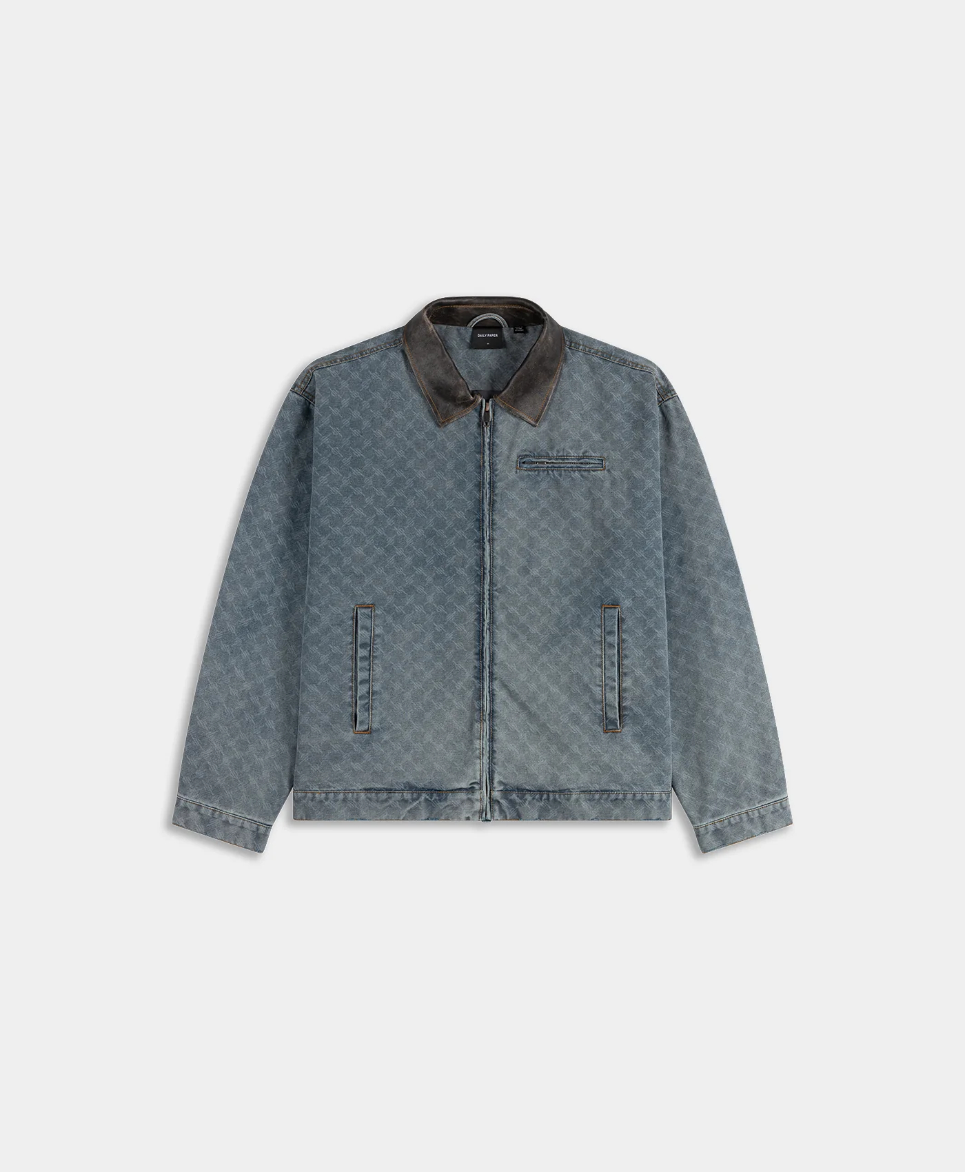 Mid Blue Boxy Monogram Workwear Jacket