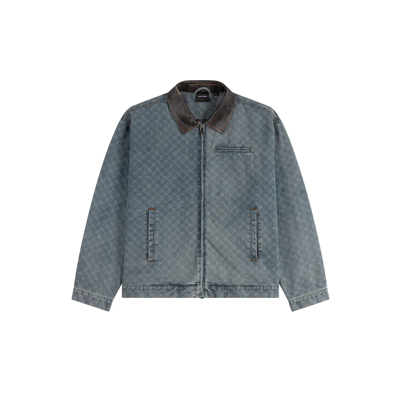 Mid Blue Boxy Monogram Workwear Jacket - Image 4