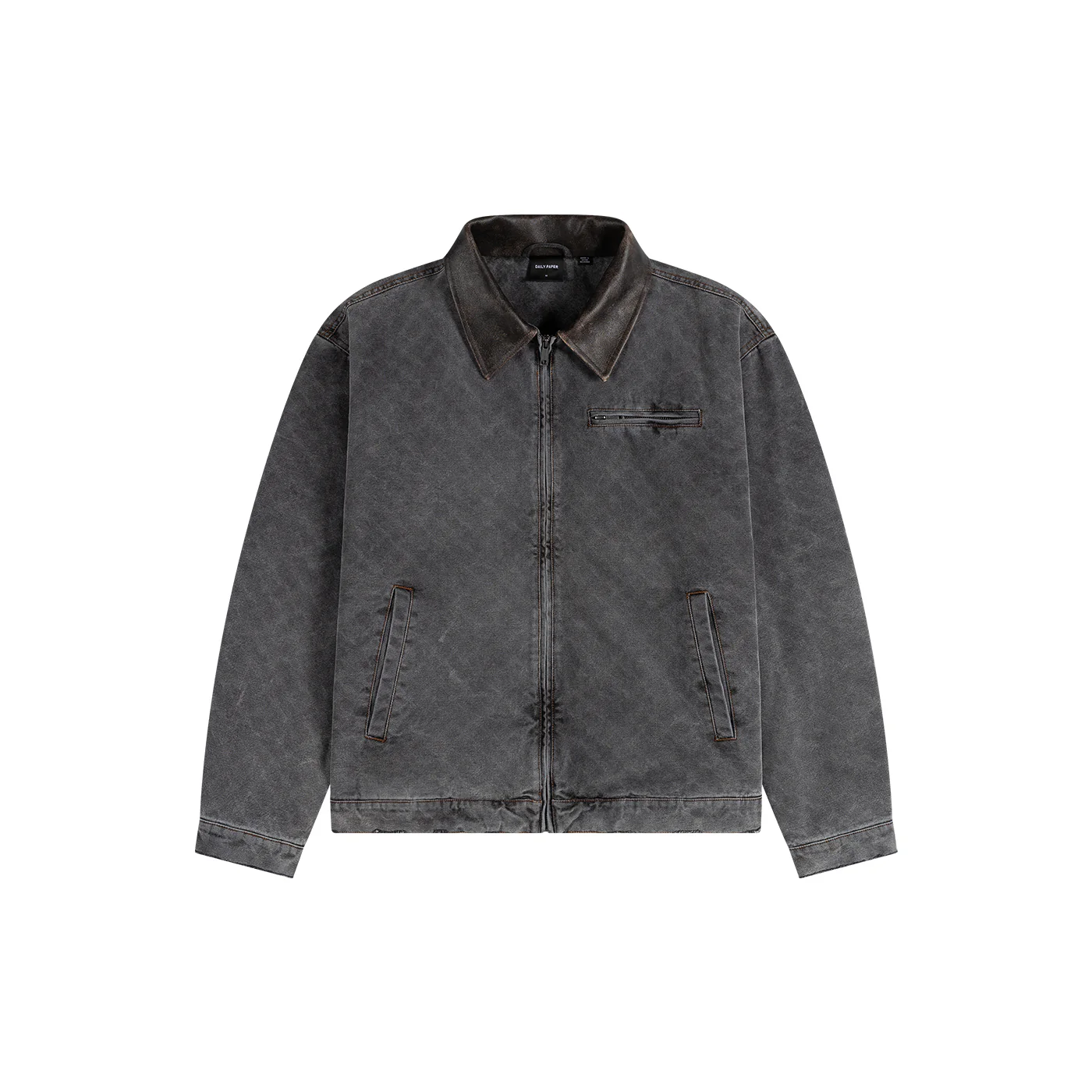 Black Boxy Monogram Workwear Jacket - Image 3
