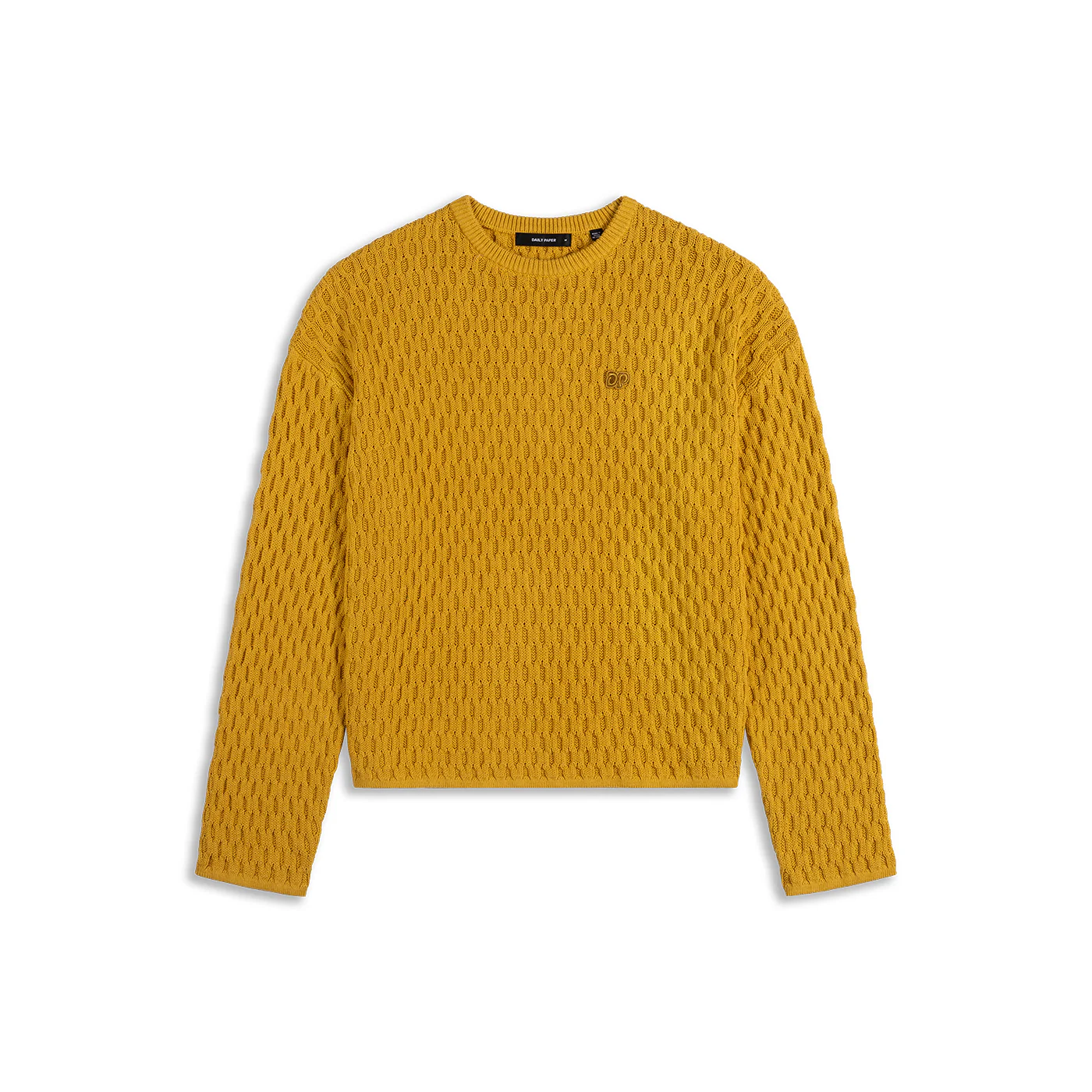 Misted Yellow Dp Badge Flat Knit Sweater - Image 5
