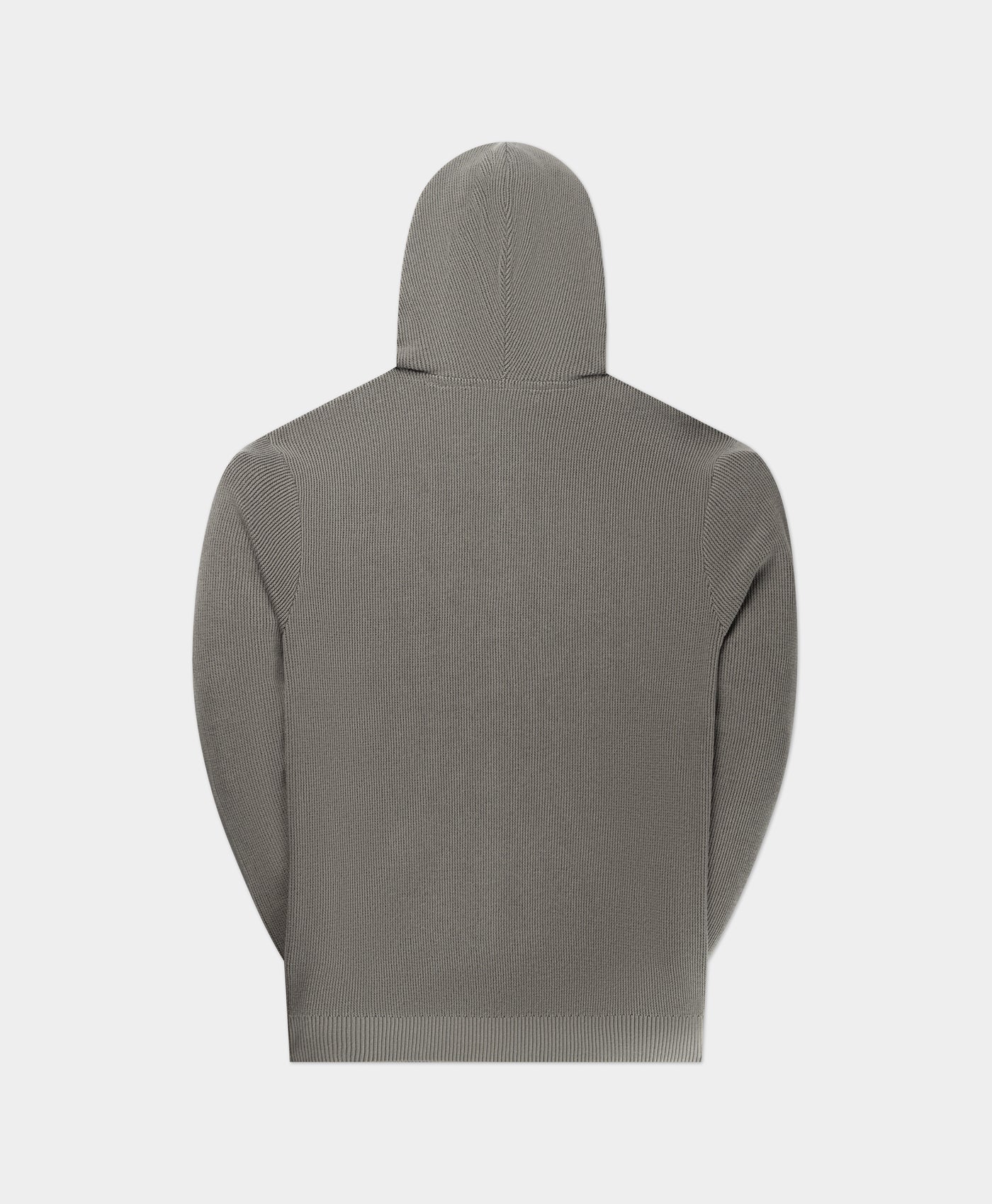 Formal Grey Flat Knit Zip Hoodie - Image 2