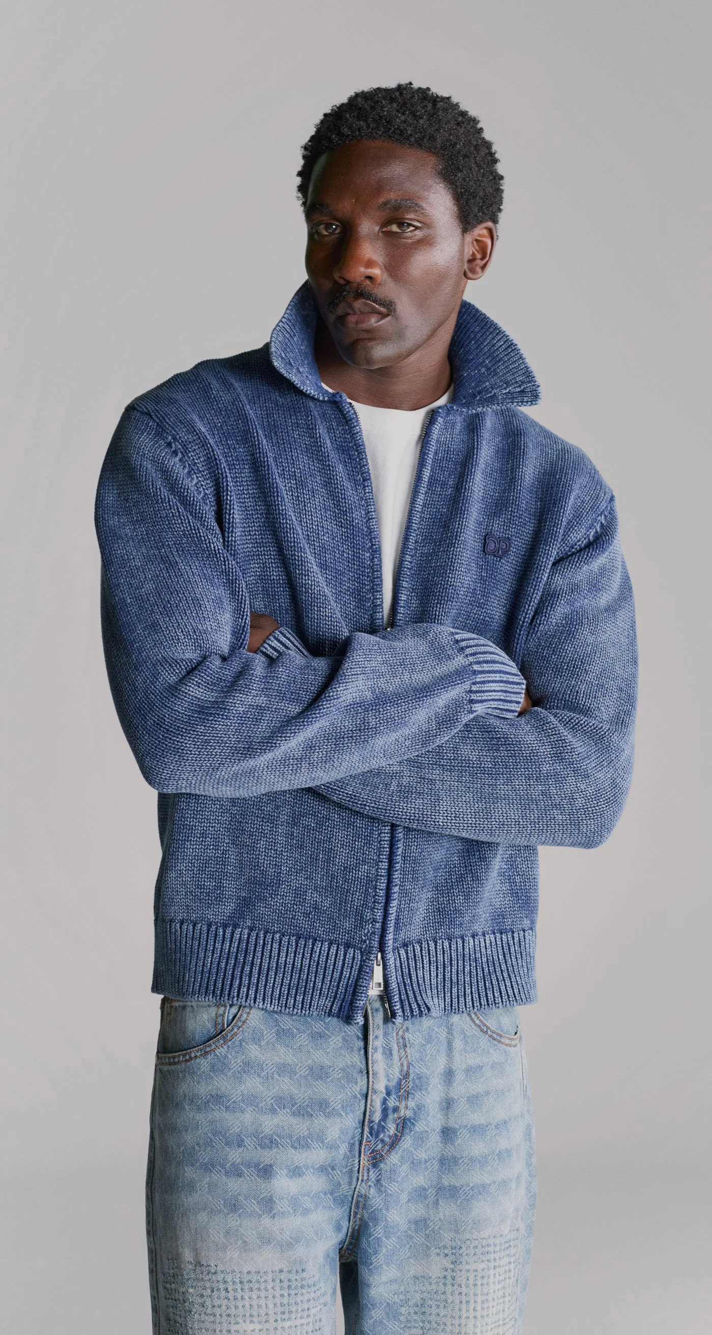 Indigo Knit Cardigan - Image 4