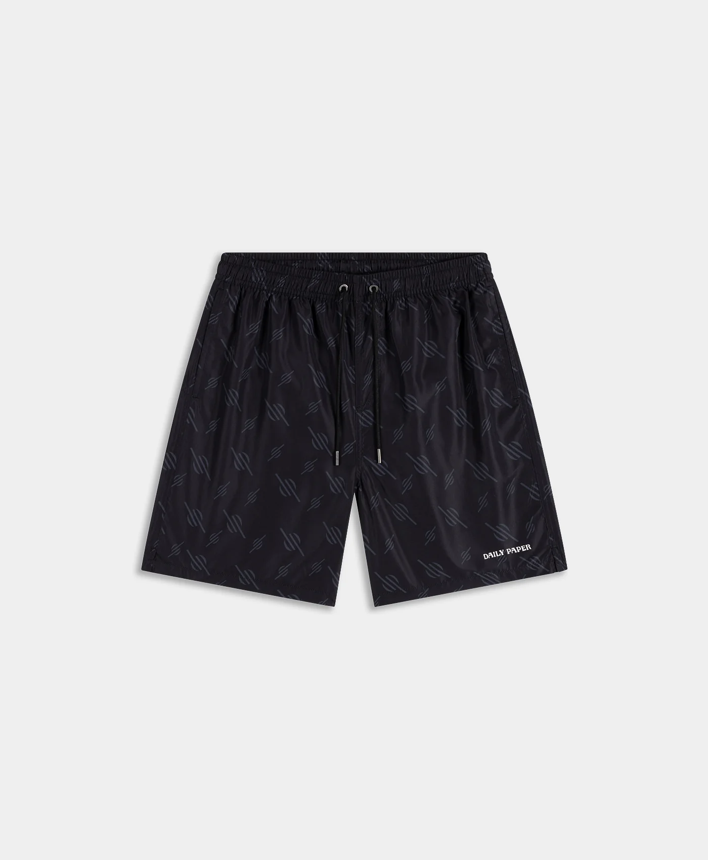 Black Irregular Monogram Swim Shorts