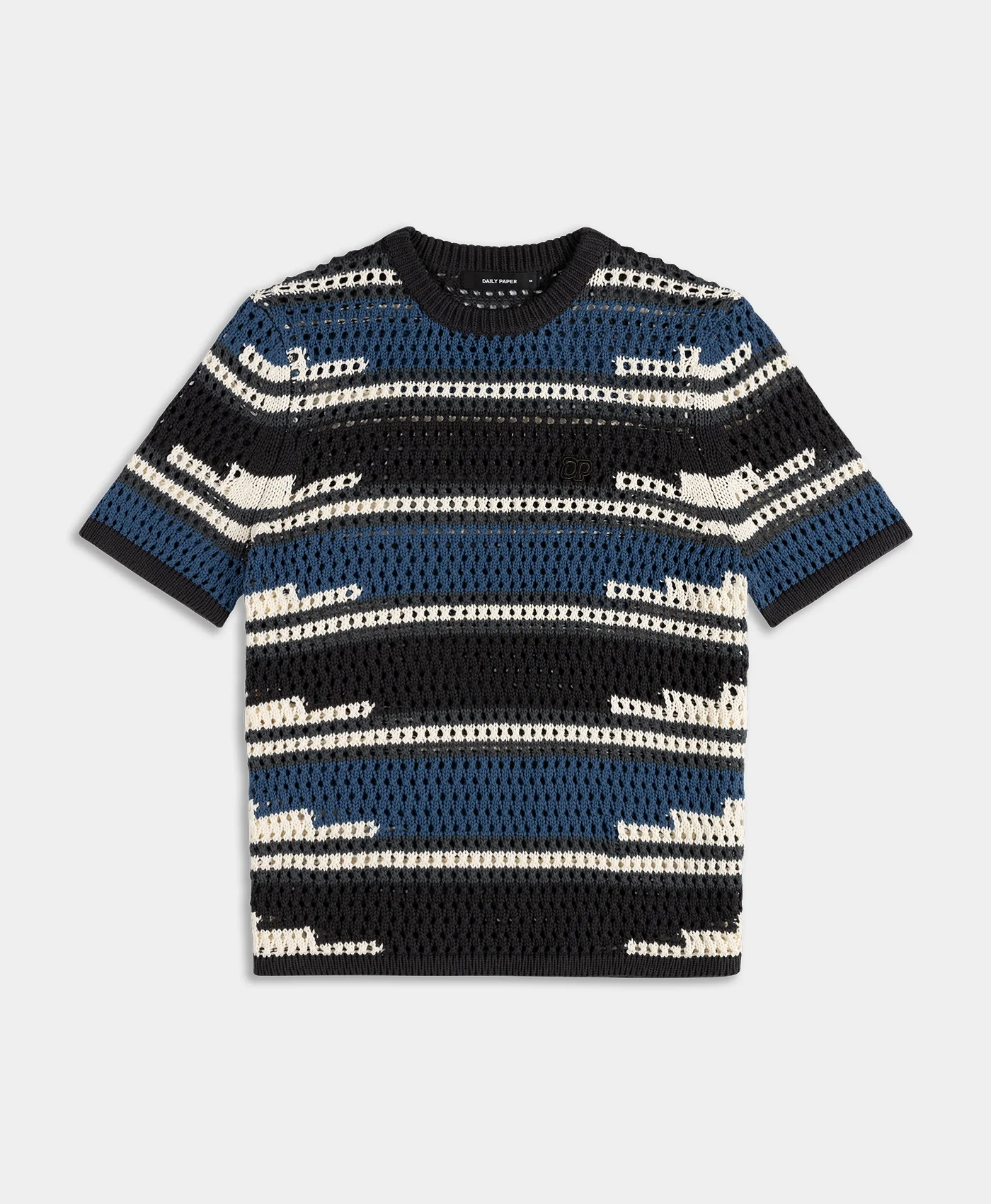 Woodland Grey Kente Stripe Knit Shirt