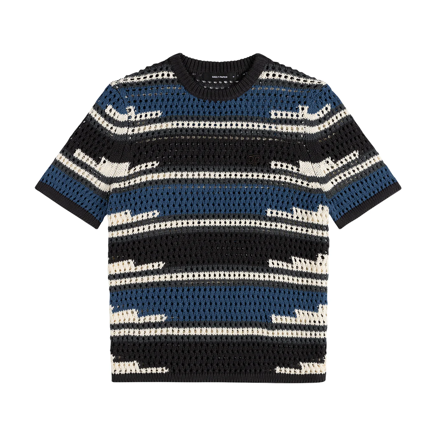 Woodland Grey Kente Stripe Knit Shirt - Image 4