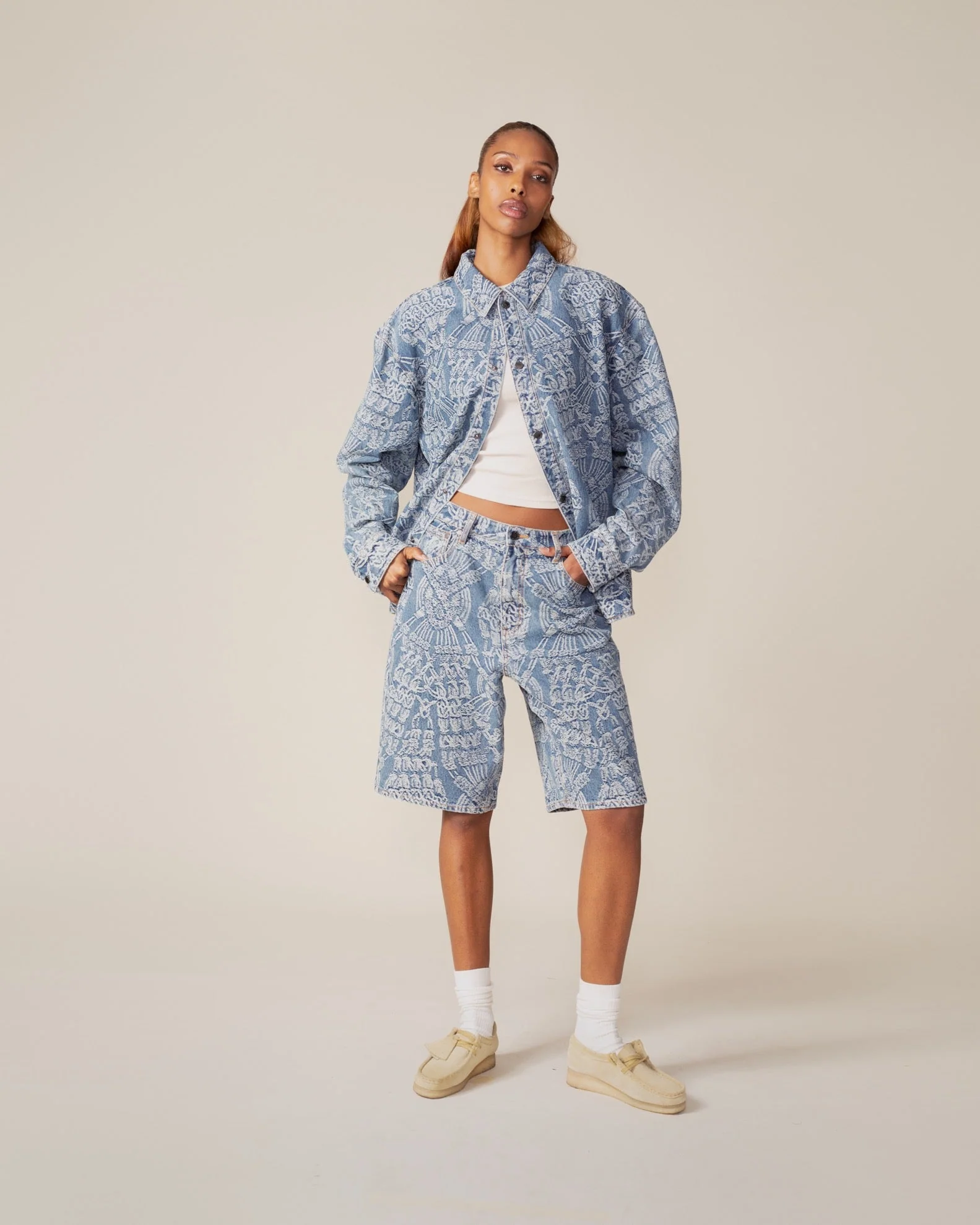 Mid Blue Macrame Rahul Shirt - Image 4