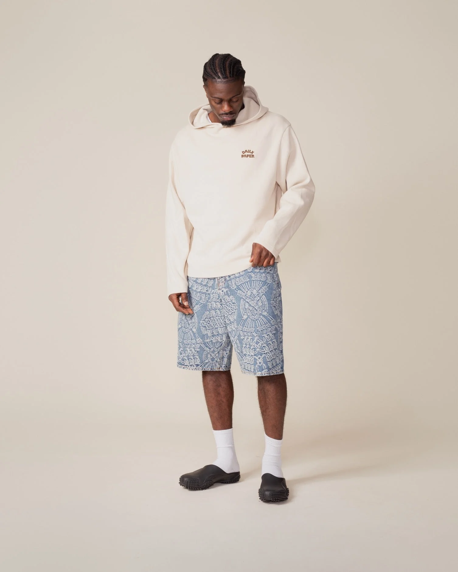 Peyote Beige Dias Arch Stack Oversized Hoodie - Image 3