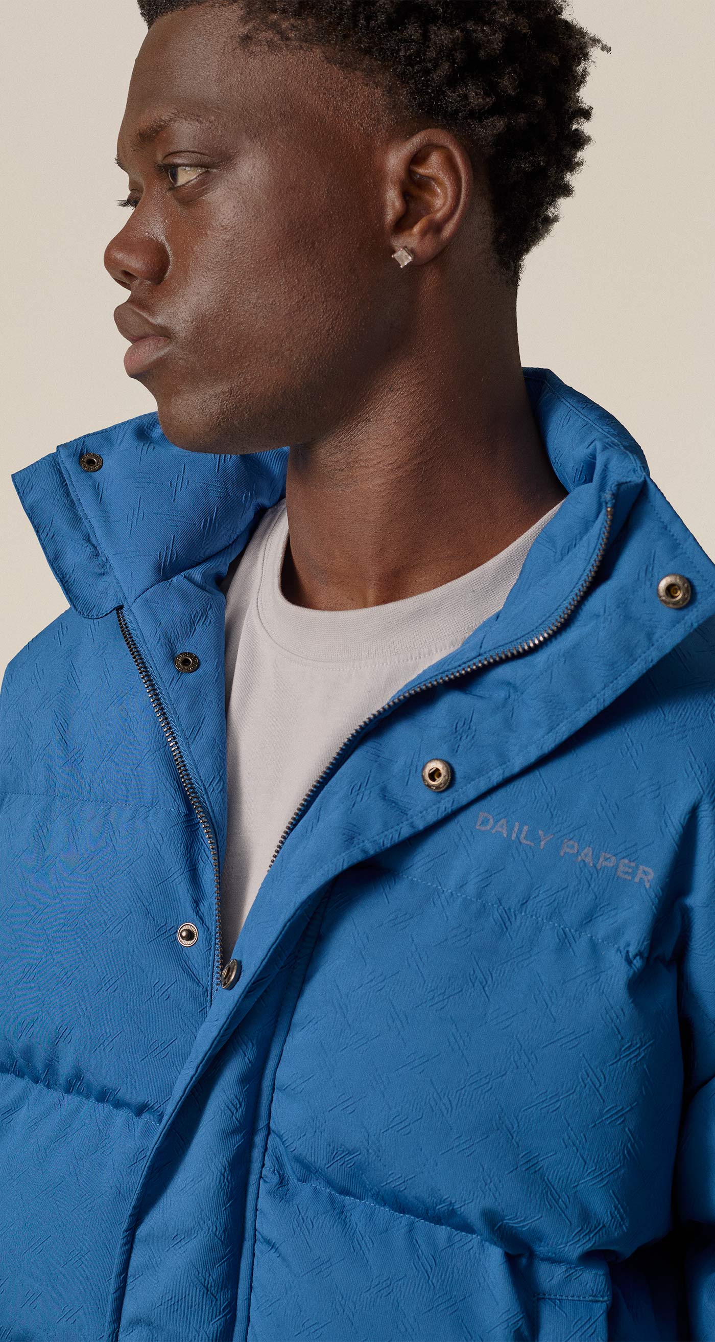 Riviera Blue Renako Monogram Puffer Jacket - Image 5